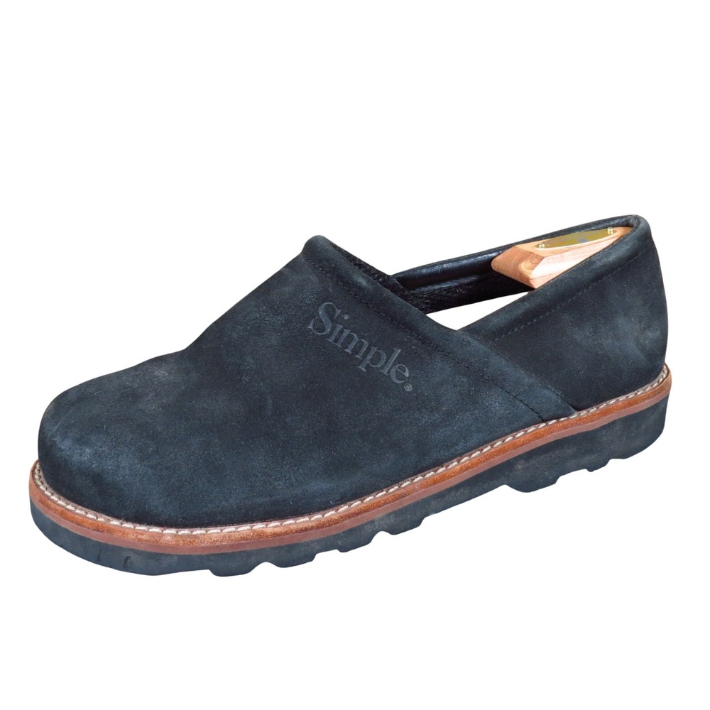 Simple Un-Clog Mens Slip On Shoes Size 11 Everyday Comfort Black Suede Leather